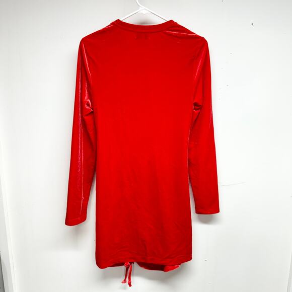 Juicy Couture Women Red Velvet Rutched Mini Dress Size Large - Picture 4 of 4